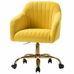 Promo ๐ Karat Home Swivel Task Chair With Tufted Back, Yellow ๐ฅฐ
