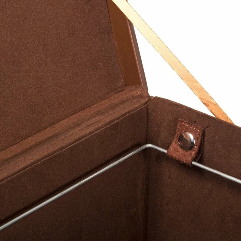 Wholesale ๐ Great Useful Stuff G.U.S. Decorative Office File And Portable Storage Box, Brown Leatherette โจ - Image 3