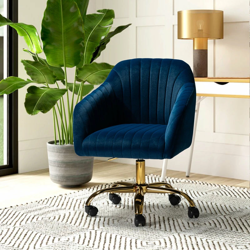 Promo โ Karat Home Swivel Task Chair With Tufted Back, Navy ๐ - Image 2