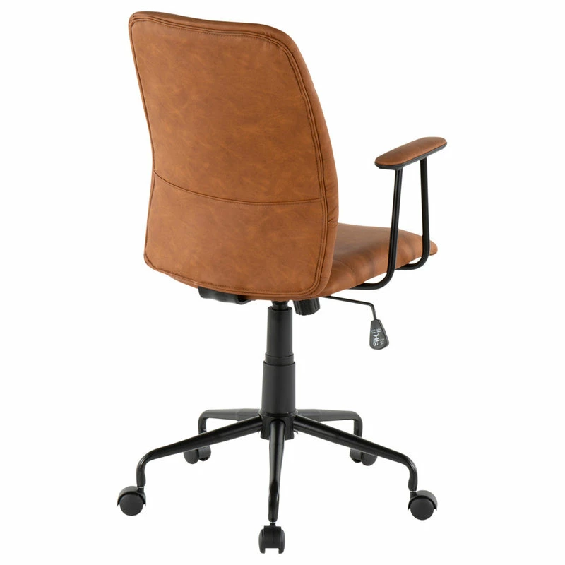 Cheap ๐ฅ Lumisource Fredrick Contemporary Office Chair In Brown Faux Leather โญ - Image 4