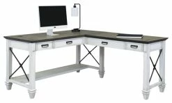 Hot Sale 🛒 Martin Furniture Hartford Open L-Shaped Desk, White 😉
