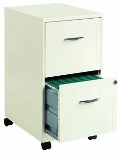 Coupon 🌟 Hirsh Industries LLC Space Solutions 18" 2 Drawer Mobile Smart Vertical File Cabinet Pearl White 👍