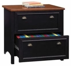Brand new 💯 Bowery Hill 2 Drawer File Cabinet In Antique Black And Cherry 🧨